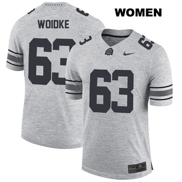 Ohio State Buckeyes Women's Kevin Woidke #63 Gray Authentic Nike College NCAA Stitched Football Jersey HD19L57ZB